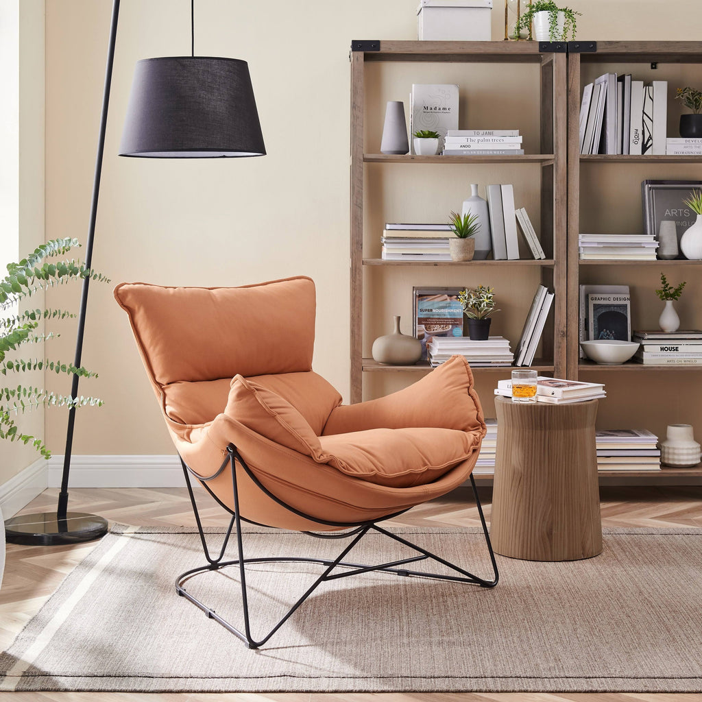 Orange Accent Chaise Chair U14817