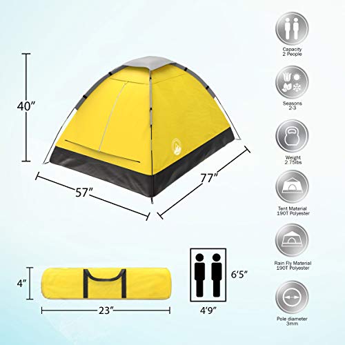 2-Person Camping Tent with Rain Fly and Carrying Bag X9044