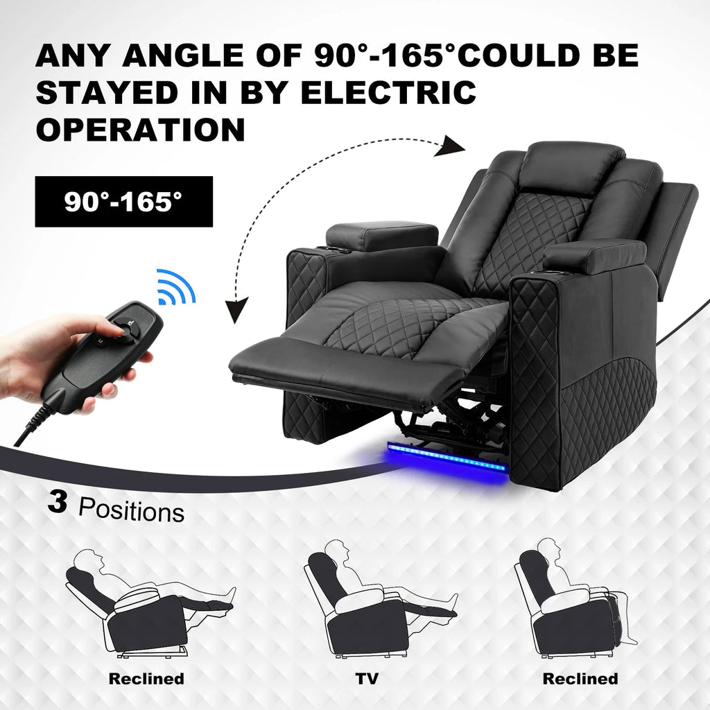 Black PU Leather Massage Recliner Chair H13478