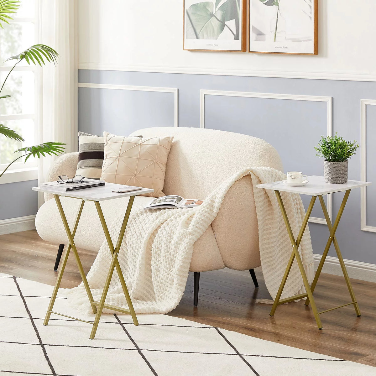 3-Piece Coffee Table Set with 2 TV Tray Table G40544