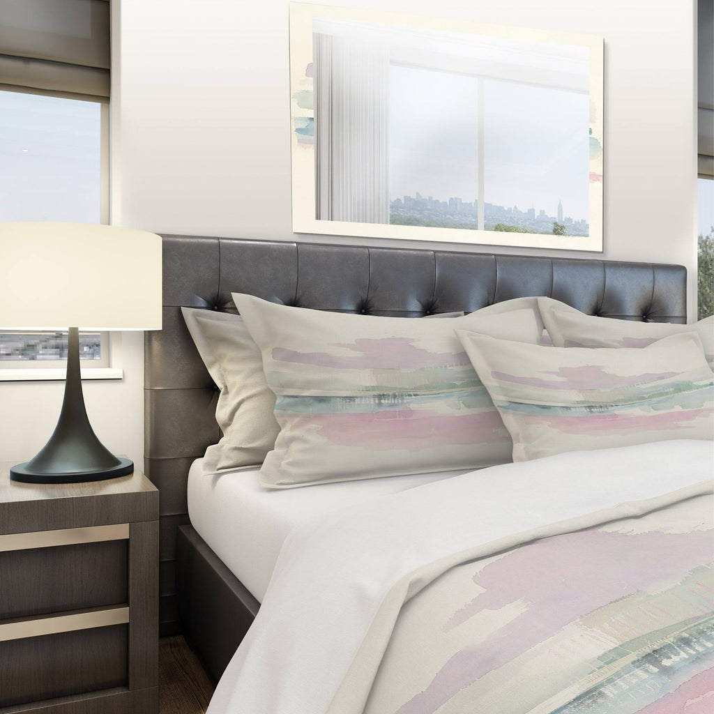 Pink Geometric Bedding Set Twin Duvet Cover with Sham L310