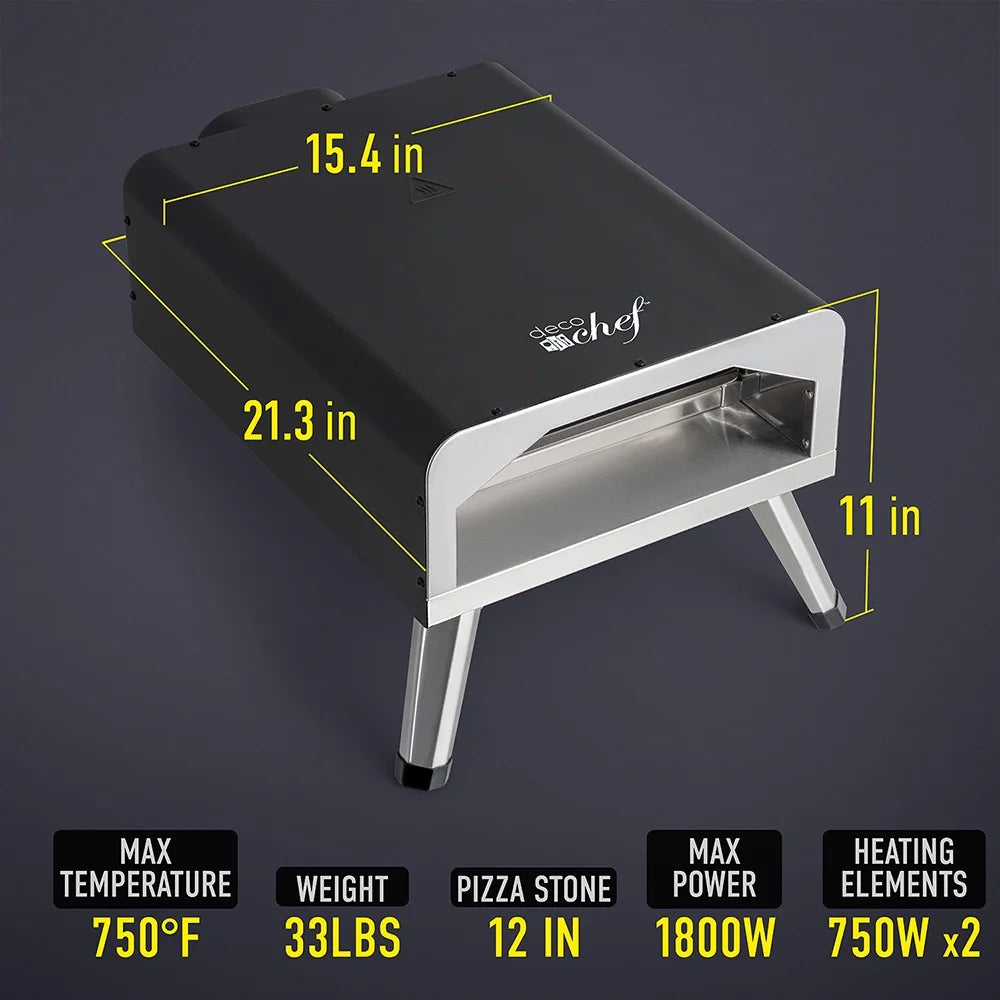 Electric Pizza Oven with 12-Inch Ceramic Stone and Grill L15465