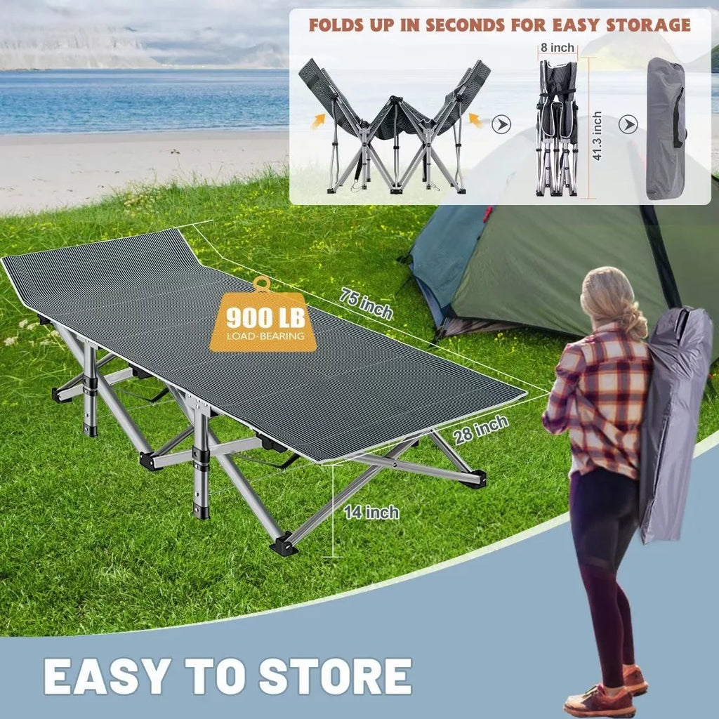 2 Pack Folding Camping Cot with Carry Bag X753986