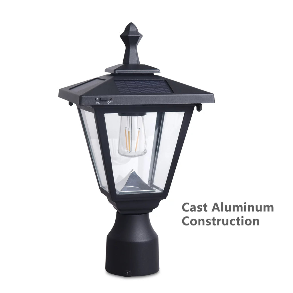 Solar Powered LED Aluminum Post Mounted Lamp F803734
