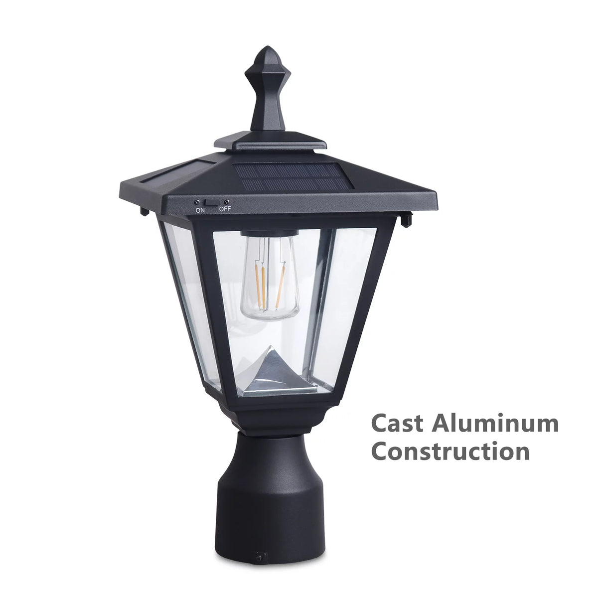 Solar Powered LED Aluminum Post Mounted Lamp F803734