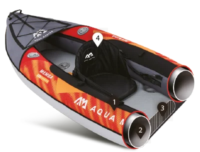 Inflatable Touring Kayak with Carry Bag, Paddle, Fin, Pump K347