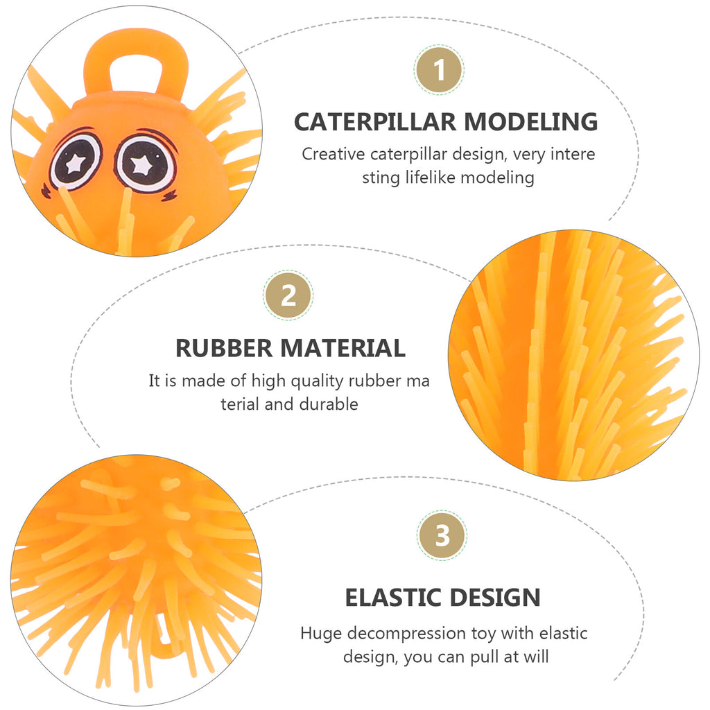 Toys Puffer Ball Caterpillar Sensory Flashing Inflatable Rubber K2604