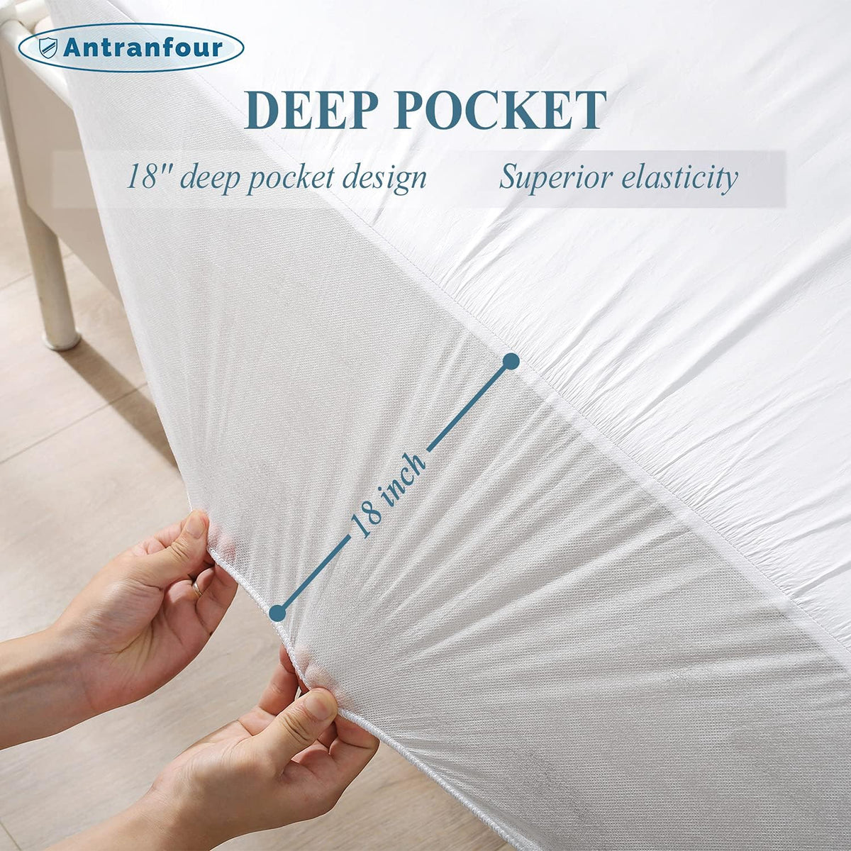 Non Woven Fabric Mattress Protector Queen Size Pack of 2 A7273
