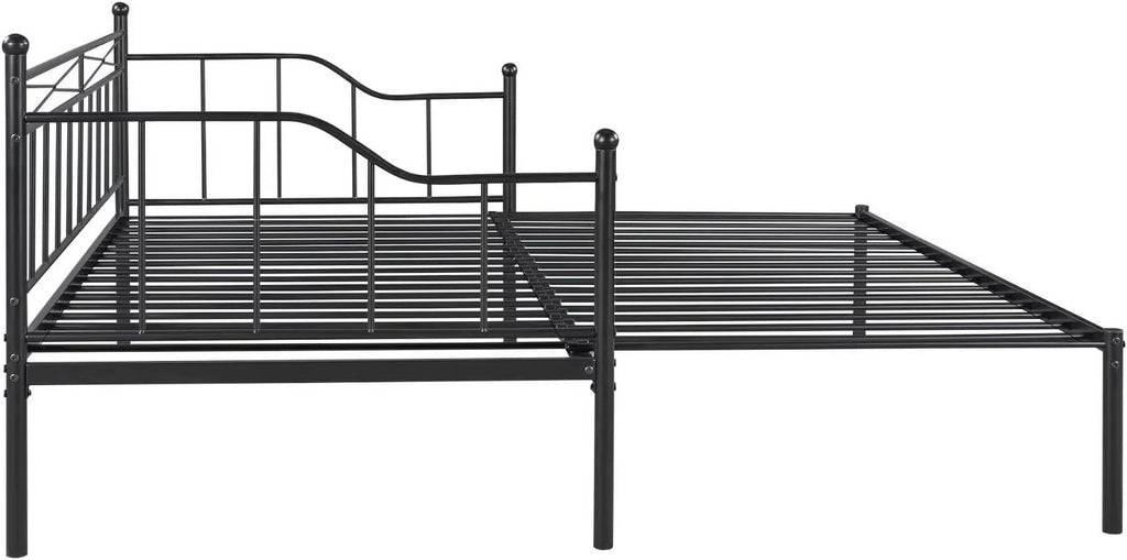 Metal Daybed with Trundle, Twin Size Daybed Frame N8448