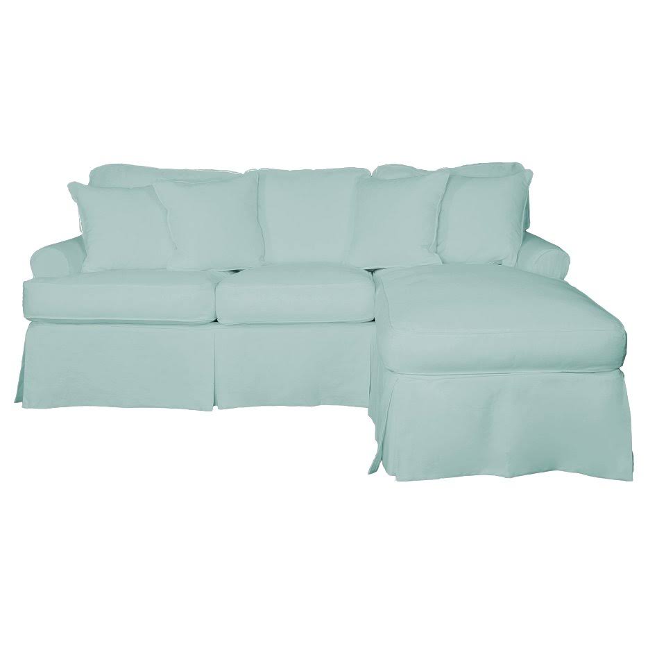 Ocean Blue Sofa with Chaise Slip Cover Only G5178