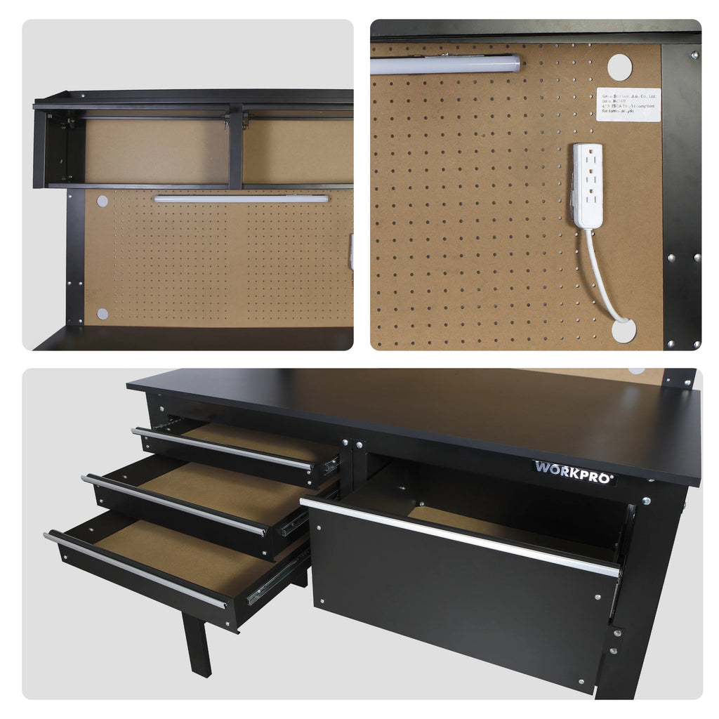 48-inch Steel Wood Workbench and Cabinet Combo F1906