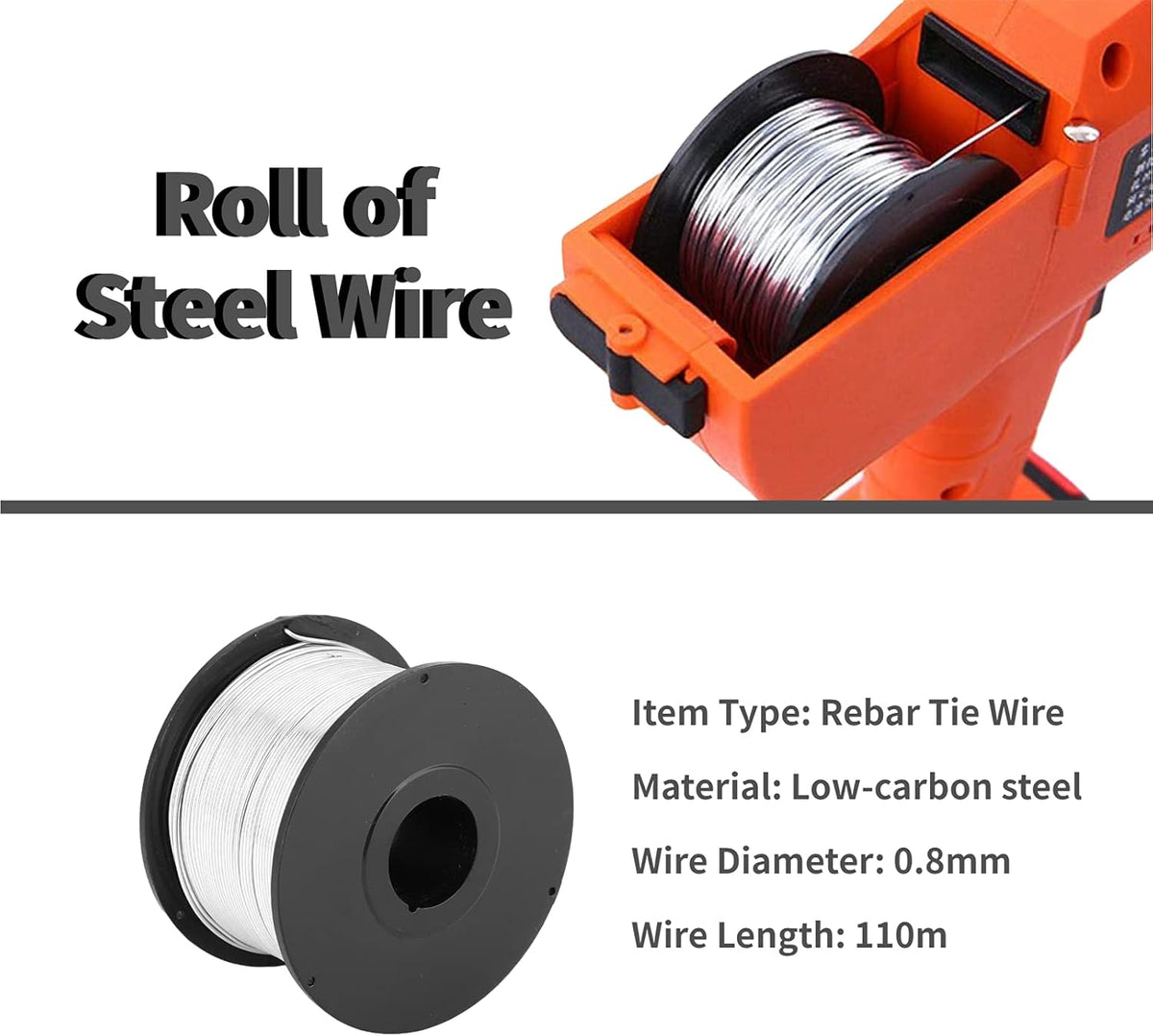 4pcs 110m 0.8mm Low-carbon Steel Wire U2031