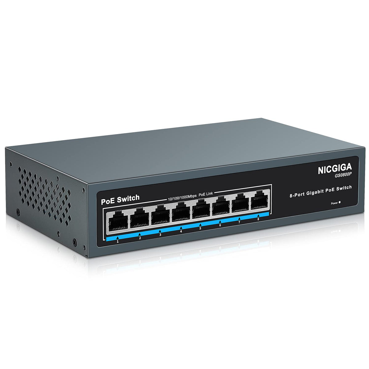 26 Port PoE Switch with 24 Ports 10/100Mbps PoE+@400W, 2 Gigabit Uplink Ports, VLAN Mode, Metal Case, Rack Mount L8576