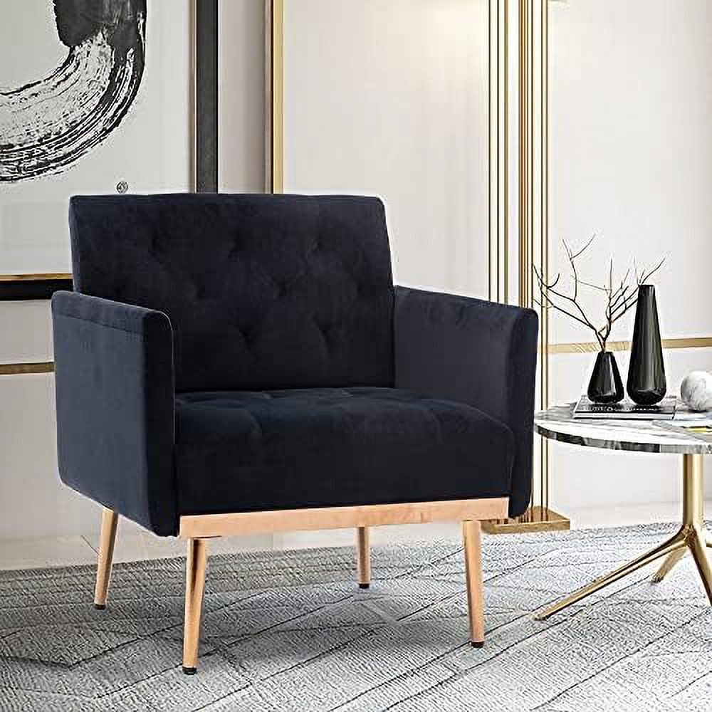 Rose Golden Metal Legs Velvet Accent Armchair D678794