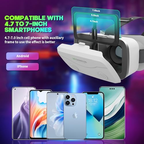 VR Headset with Bluetooth Controller, Aspheric HD Lens, Adjustable Focus & IPD K3354