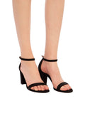 Black Suede 7 Wide Sandals D59480