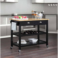 3 Tier Butcher Block Kitchen Cart with Drawers C261