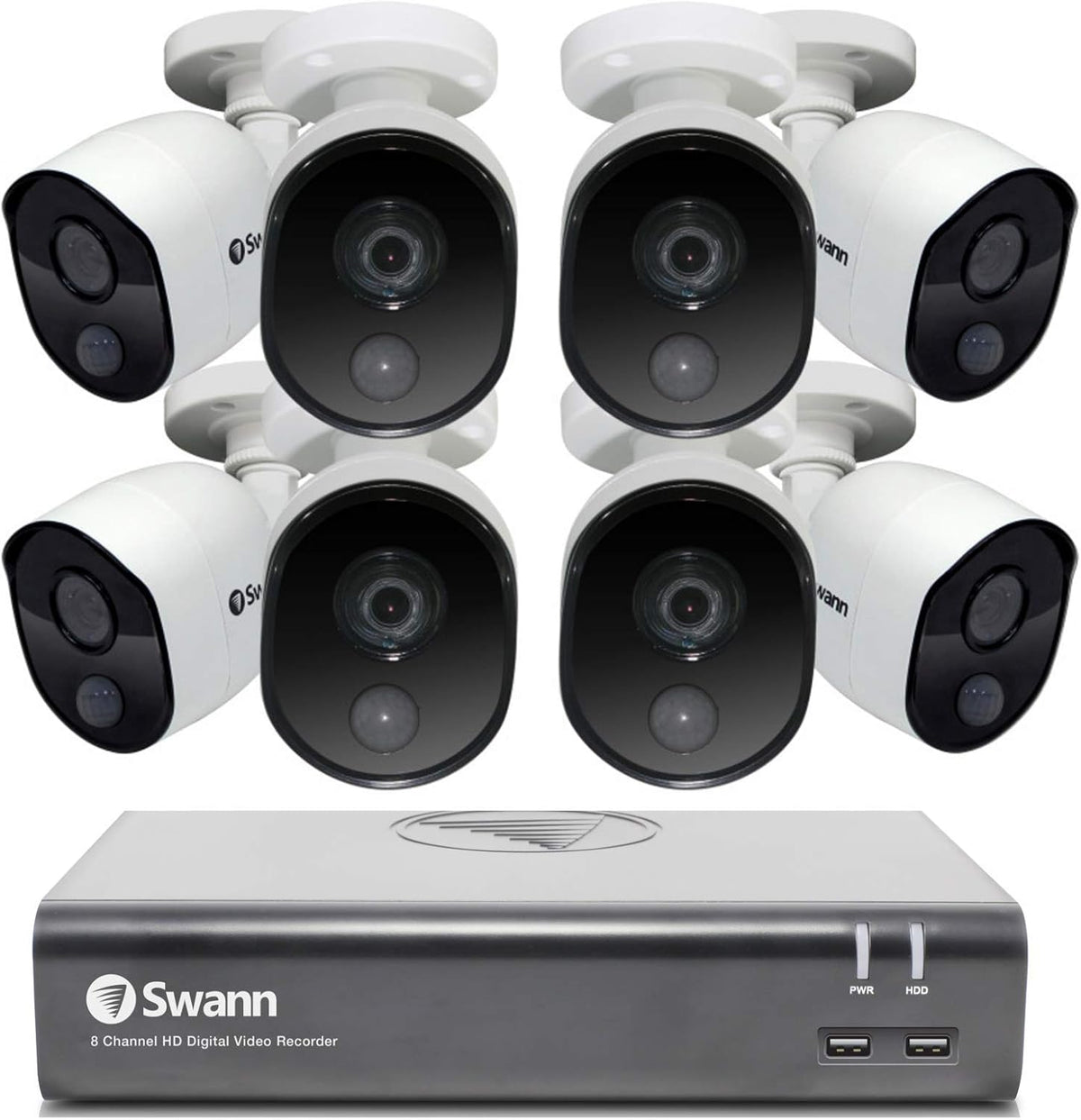 8 Channel 8 Bullet Camera 1080p HD DVR Wired CCTV System L917