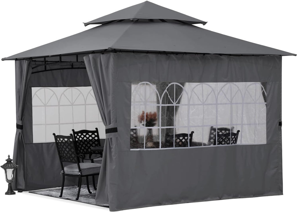 10'x10' Winter Gazebo with Sidewalls and Church Window R817