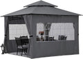 10'x10' Winter Gazebo with Sidewalls and Church Window R817