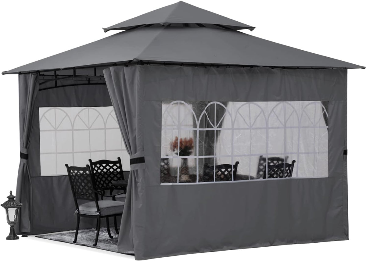 10'x10' Winter Gazebo with Sidewalls and Church Window R817