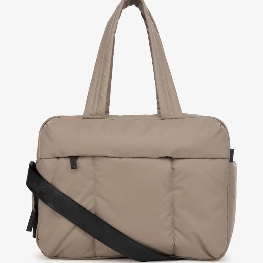 Quilted Nylon Weekender Duffel Bag with Shoe Compartment D514
