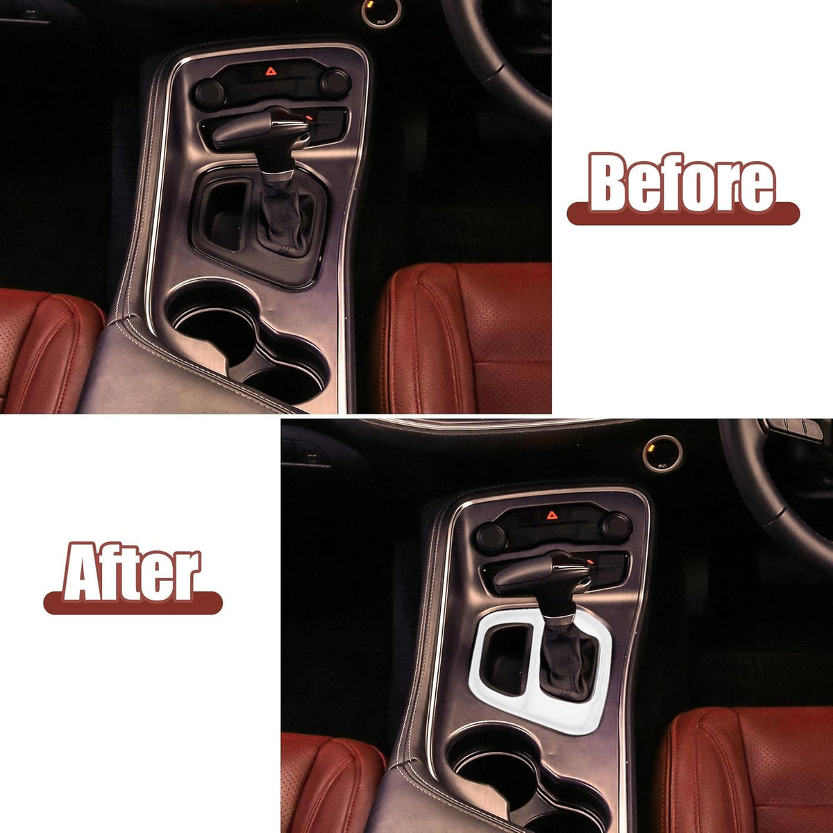 White Gear Shift Panel Cover Trim for Dodge Challenger K942649