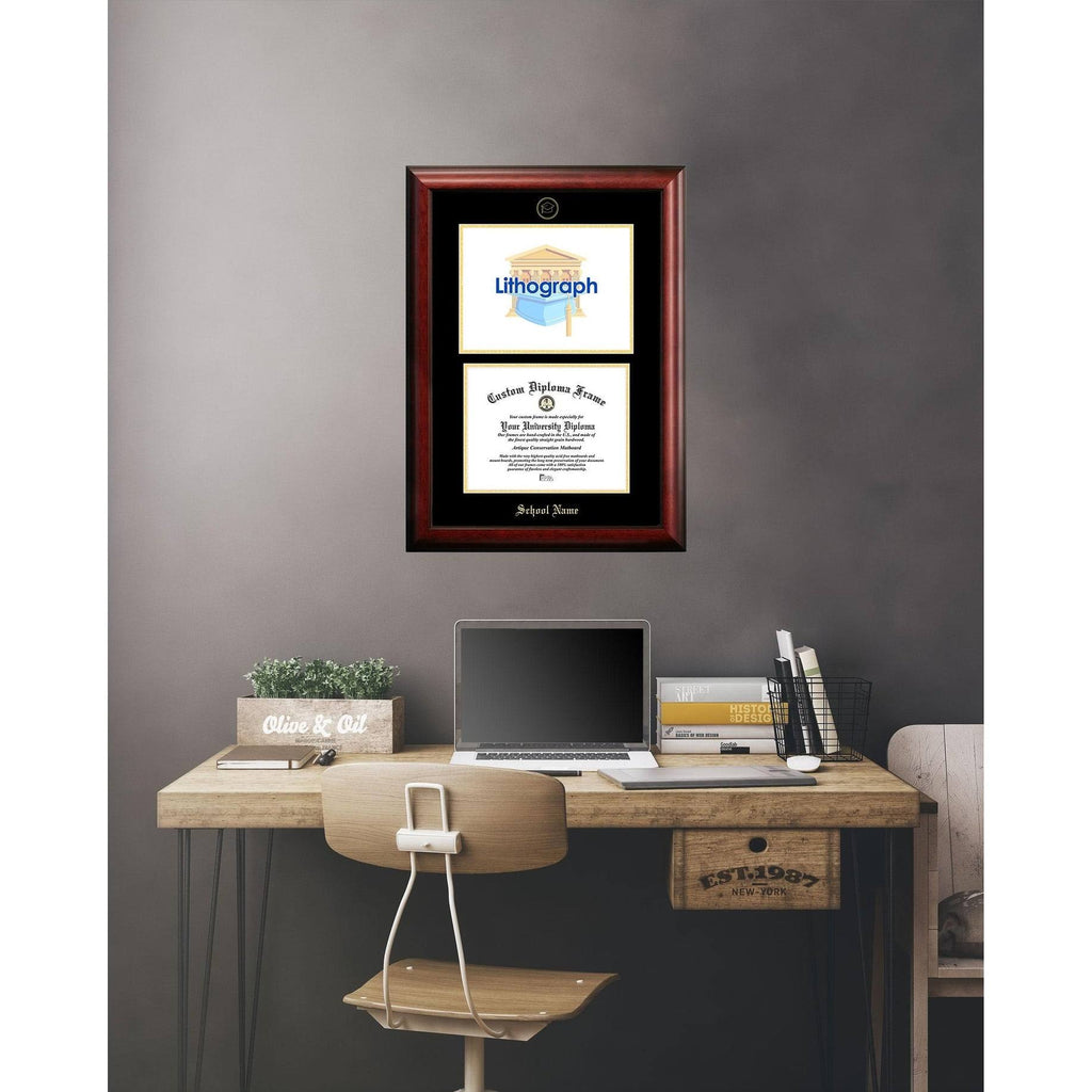 14x22 x 17x22 Gold Embossed Diploma Frame with Campus Images Lithograph S325392