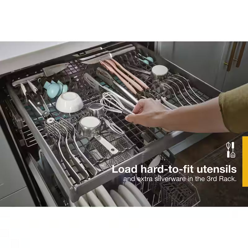 White Built-In Dishwasher with Third Level Rack L2895