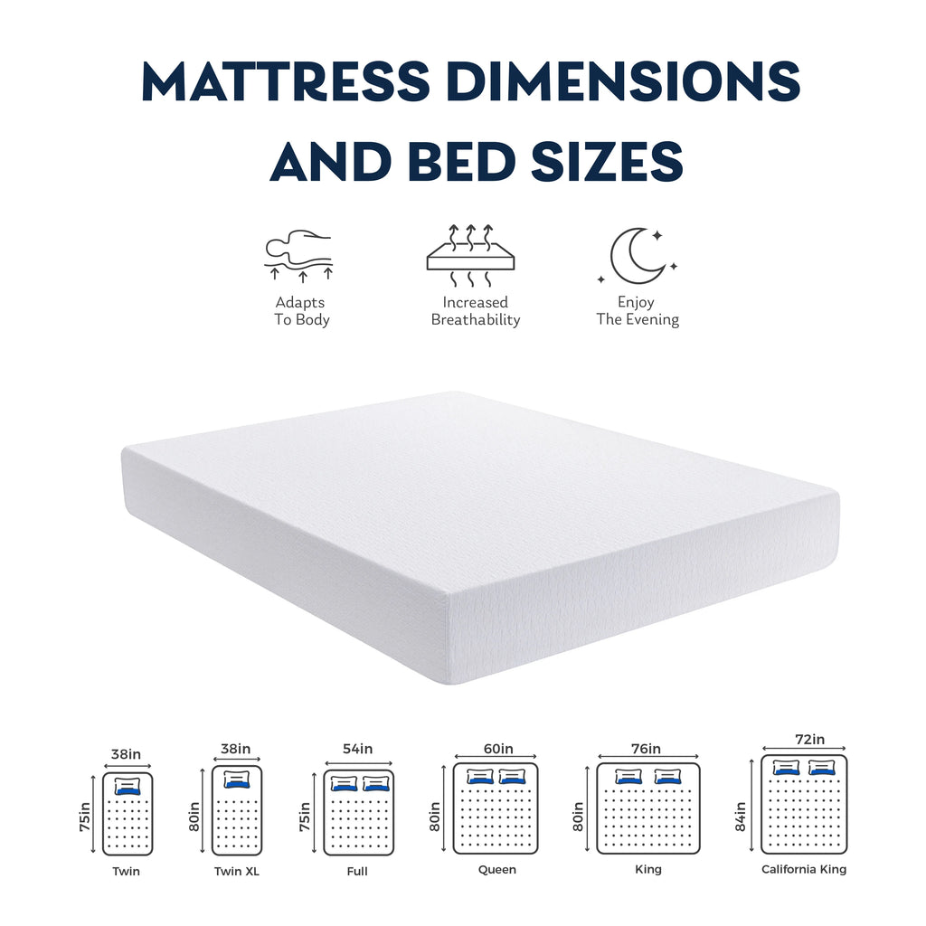Blue 8 inch Cooling Gel Memory Foam Mattress C5109