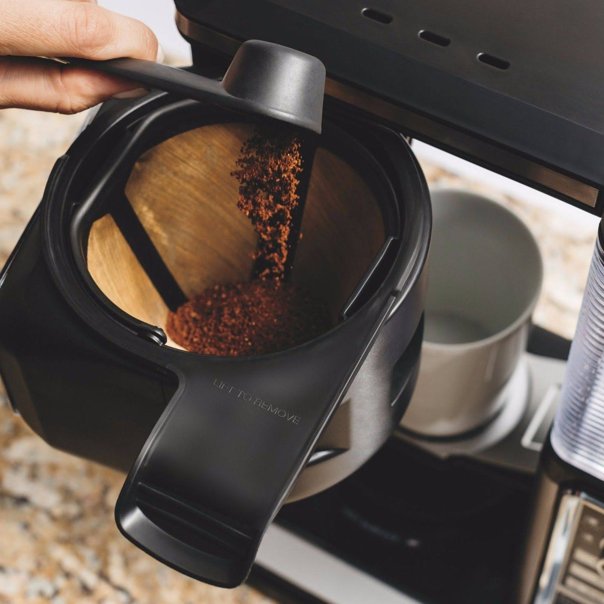 10-Cup Black Stainless Coffee Brewer with Glass Carafe K417425
