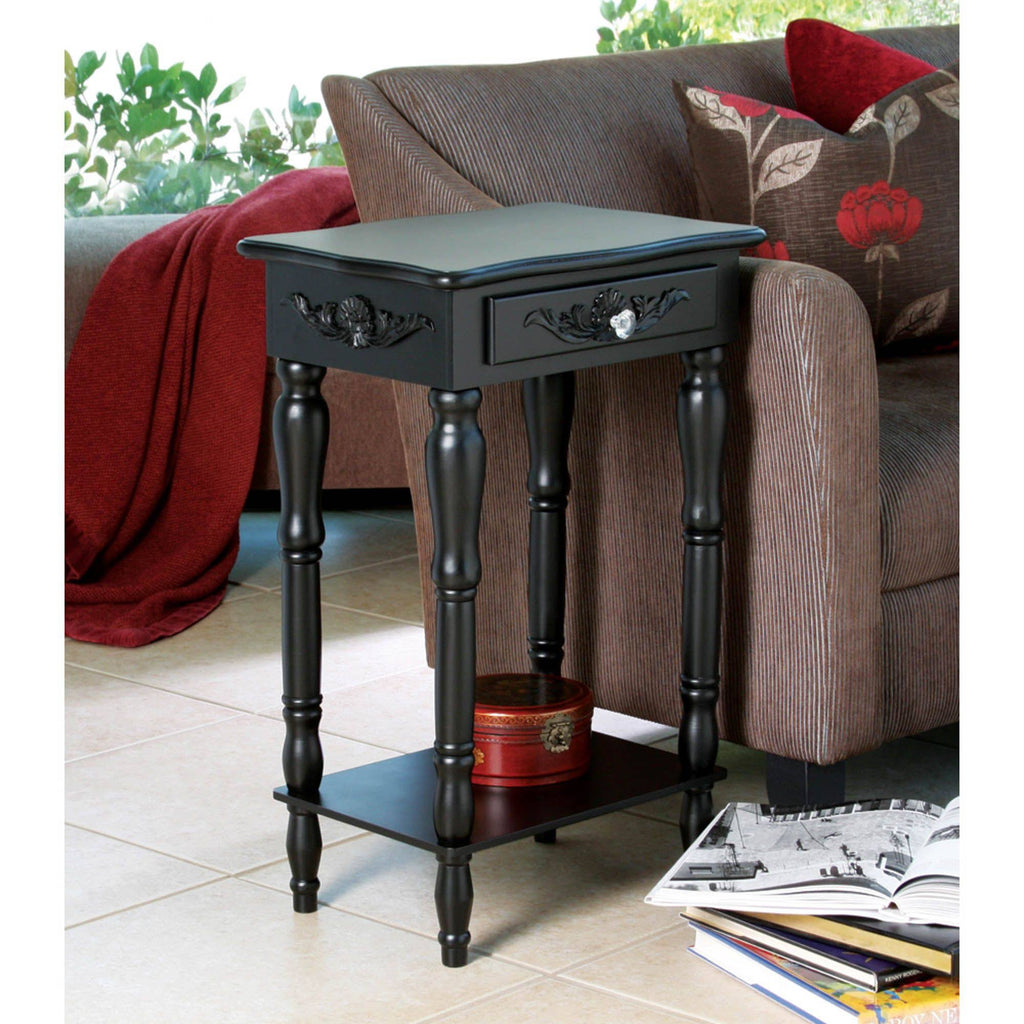 Black Colonial Carved Side Table W840