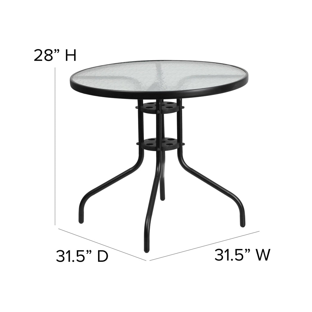 5 Piece Outdoor Patio Dining Set with 4 Brown Stack Chairs U575