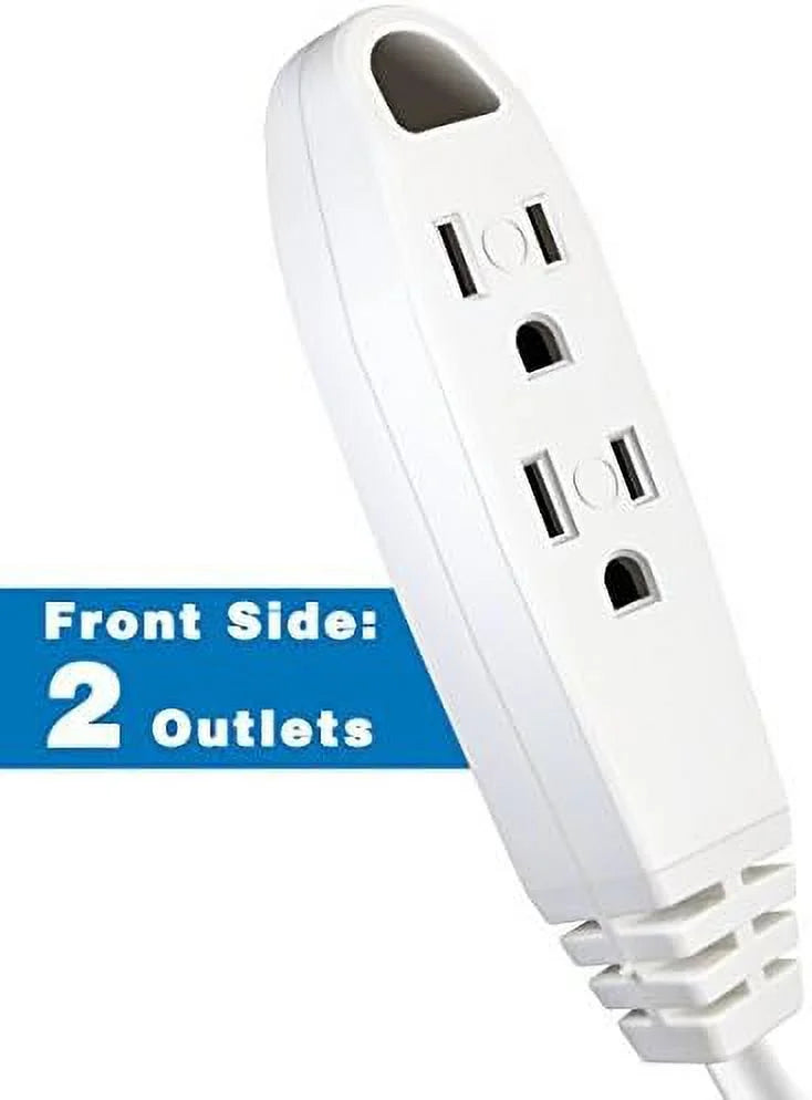 25-Feet 3 Outlet Extension Cord, 16/3 SJTW, 13 Amp 125 V, White H889