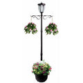Bronze Single Head Solar Lamp Post & Planter with Plant Hanger W496506
