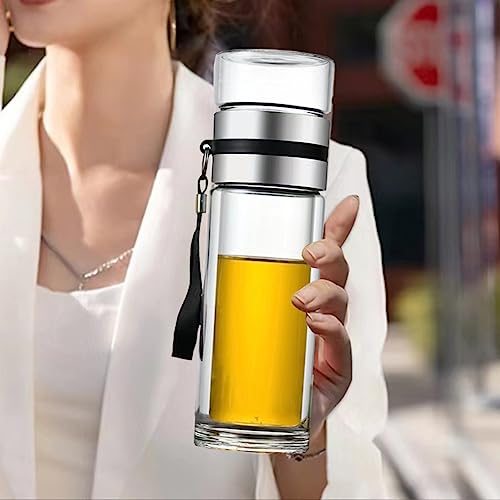 Glass Tea Infuser Bottle Double Wall 15oz Q69785