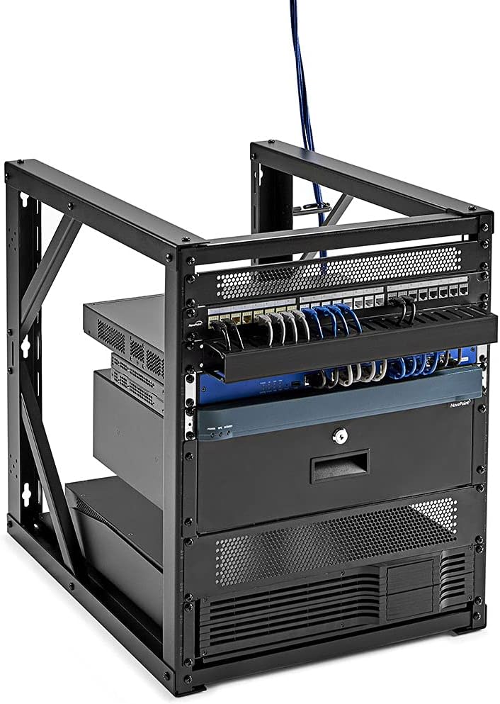Black 15U Wall-Mount Open Frame Steel Network Equipment Rack R3759