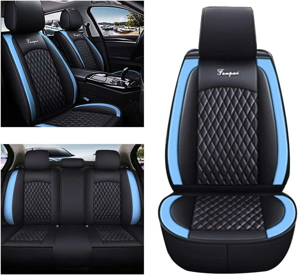 Car Seat Covers 5-Seat Black Blue N2784