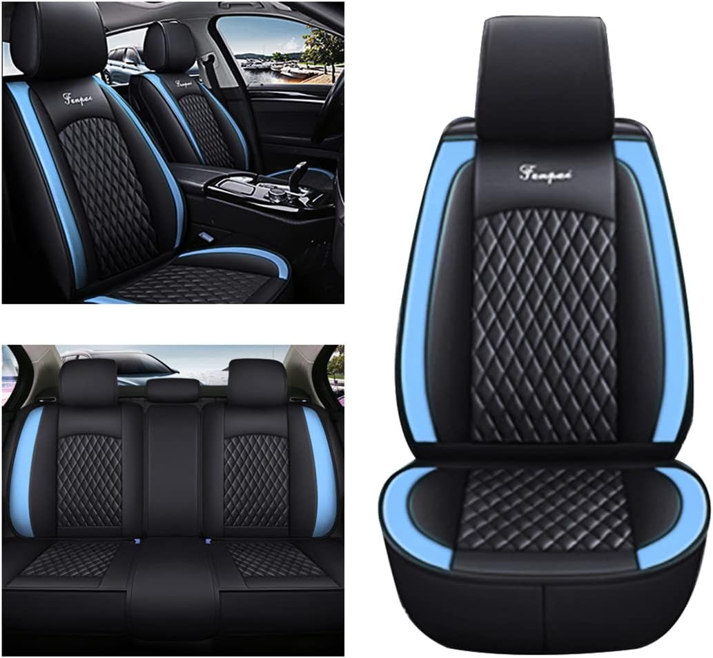 Car Seat Covers 5-Seat Black Blue N2784