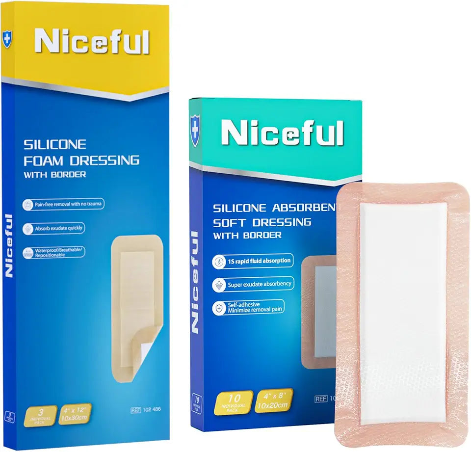 4"×8" Silicone Super Absorbent Wound Dressing & 4"×12" Silicone Foam Dressing A573