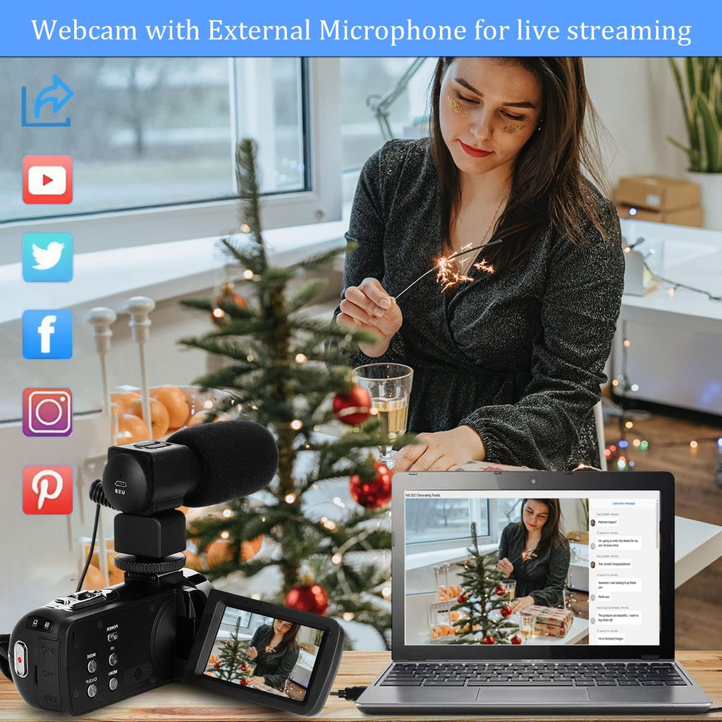 4K Video Camera Camcorder 48MP 60FPS 18X Zoom with 32GB SD Card X683