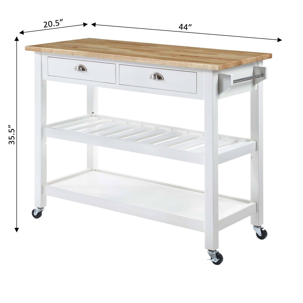 3 Tier Butcher Block Kitchen Cart with Drawers C261