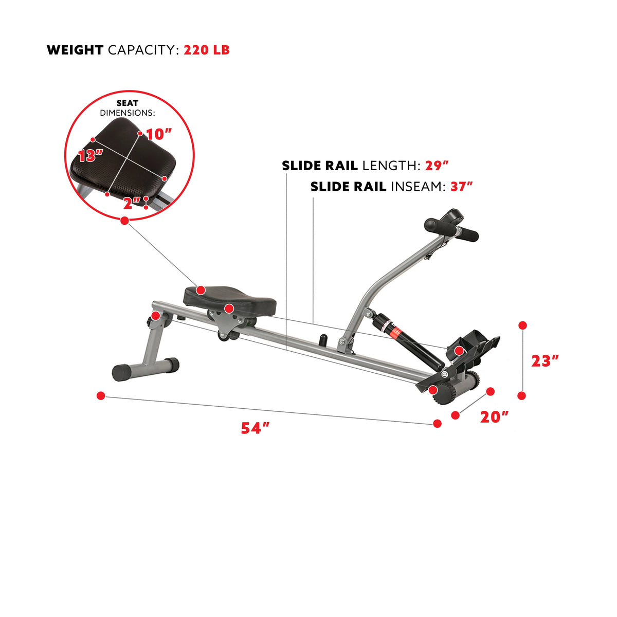 Rowing Machine Rower with Digital Monitor and Adjustable Resistance I377031
