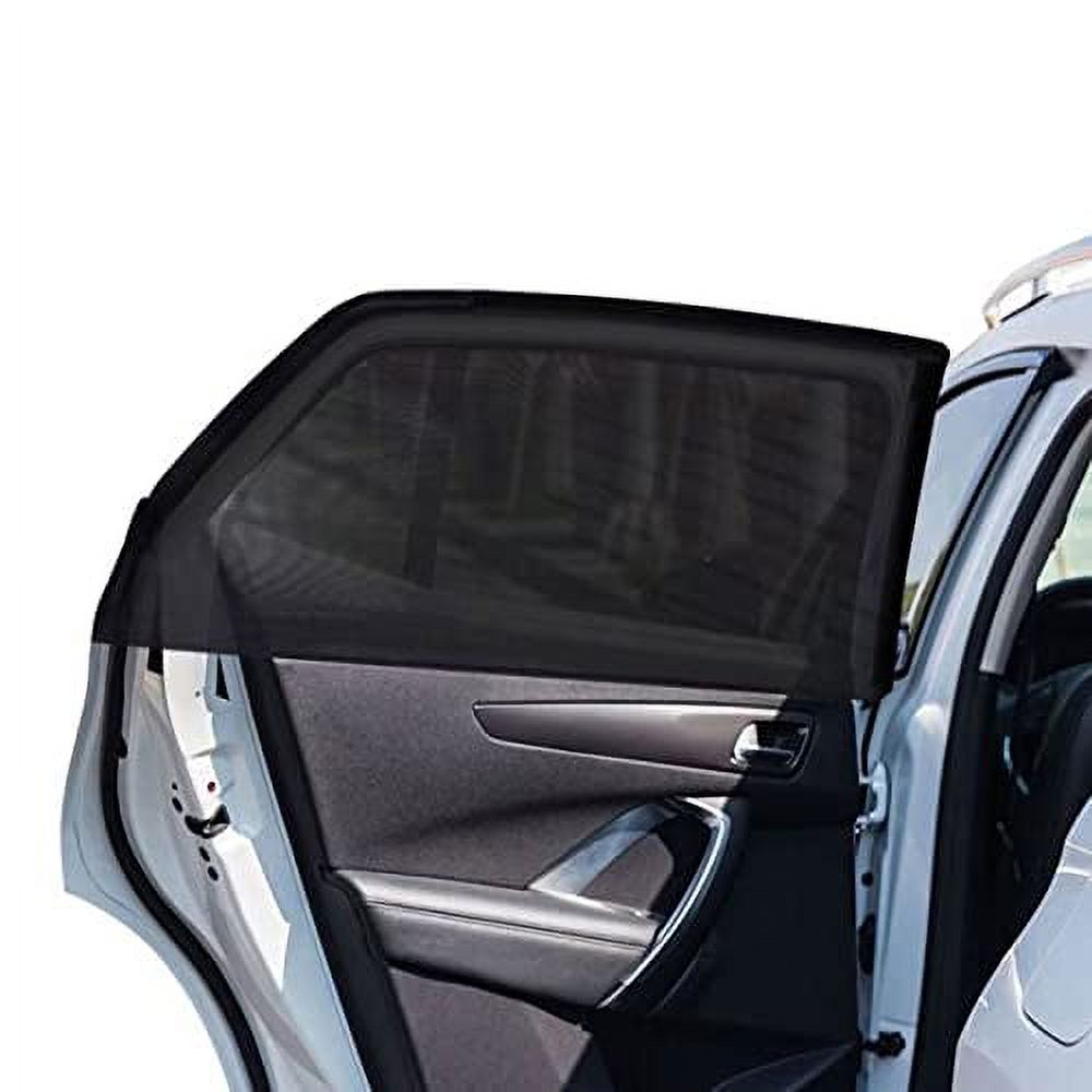 2Pack Large Size 42" to 53" Car Window Sunshades with Breathable Mesh Side Window Screen D4471