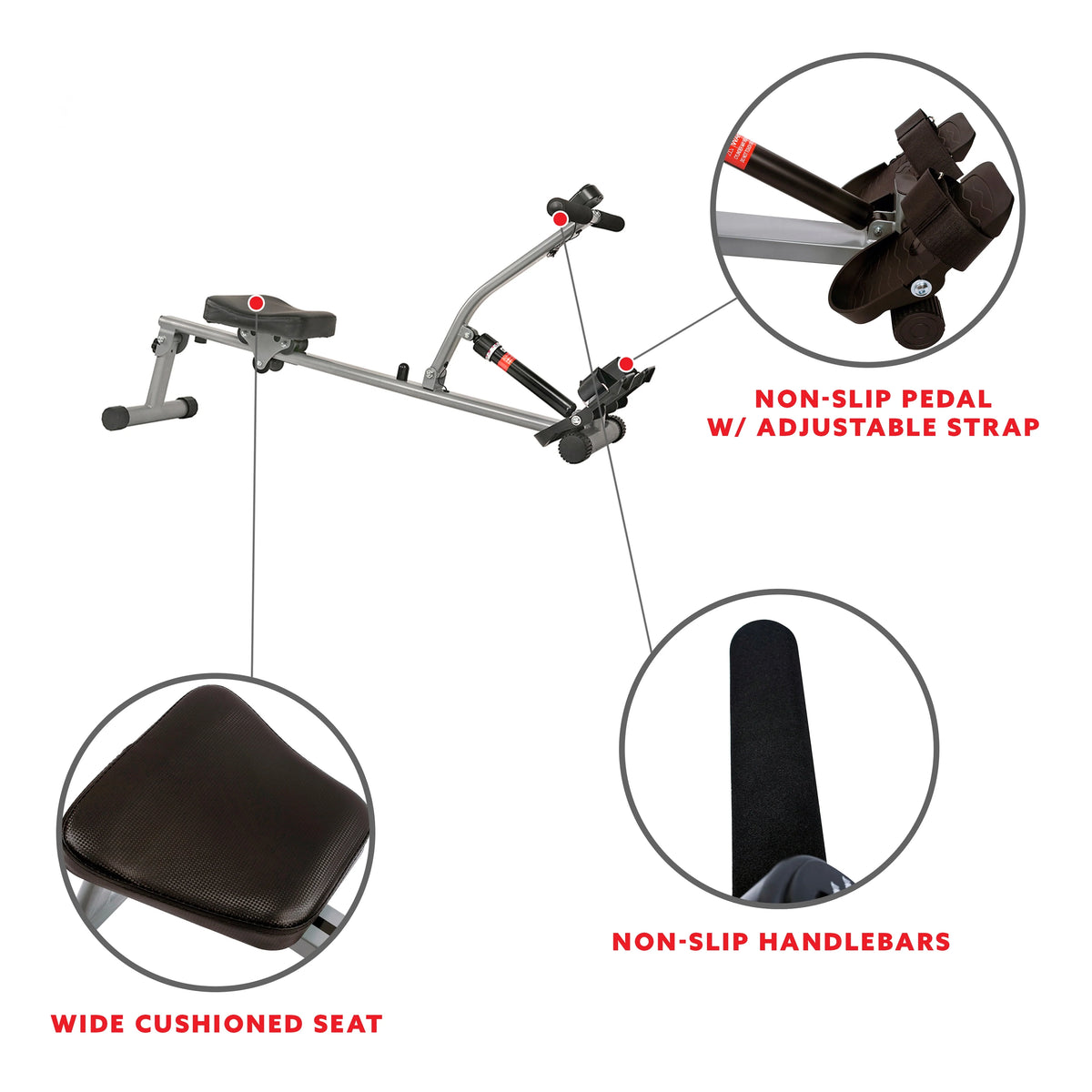 Rowing Machine Rower with Digital Monitor and Adjustable Resistance I377031