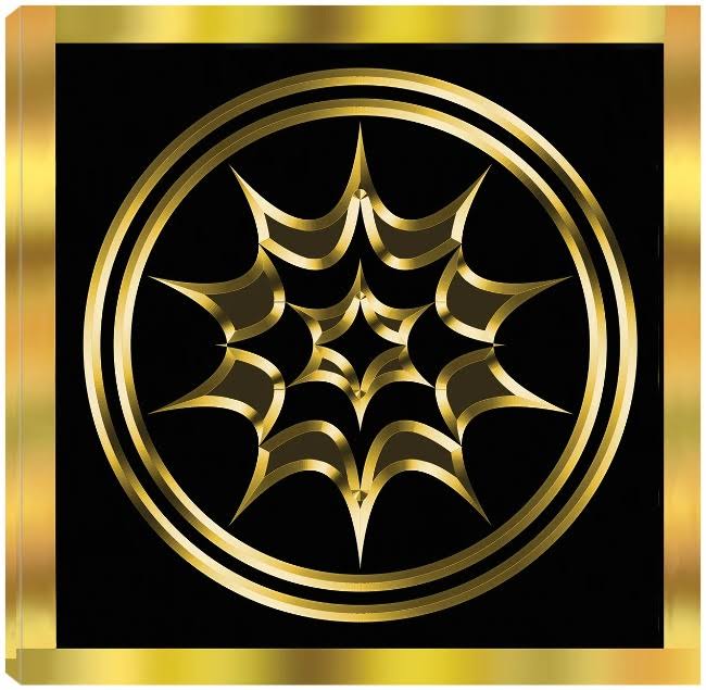 Black and Gold 6 Canvas Art 22X22 T949