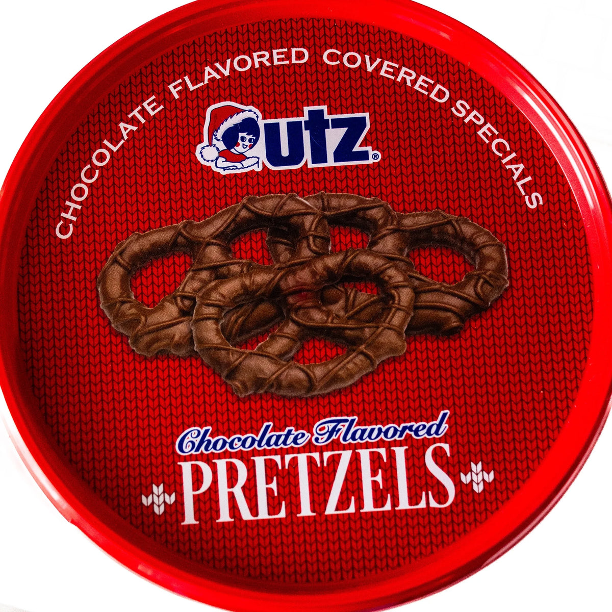 Chocolate Flavored Covered Holiday Pretzels (3, 15oz barrels) - Sweet and Salty Kettle Popcorn (1, 5.5oz) - 4 Items Total S5350
