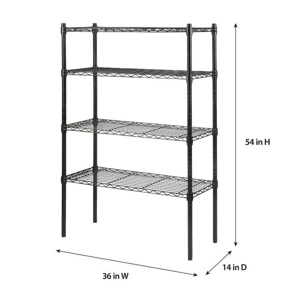 Black 4 Tier Wire Shelf Unit O936894