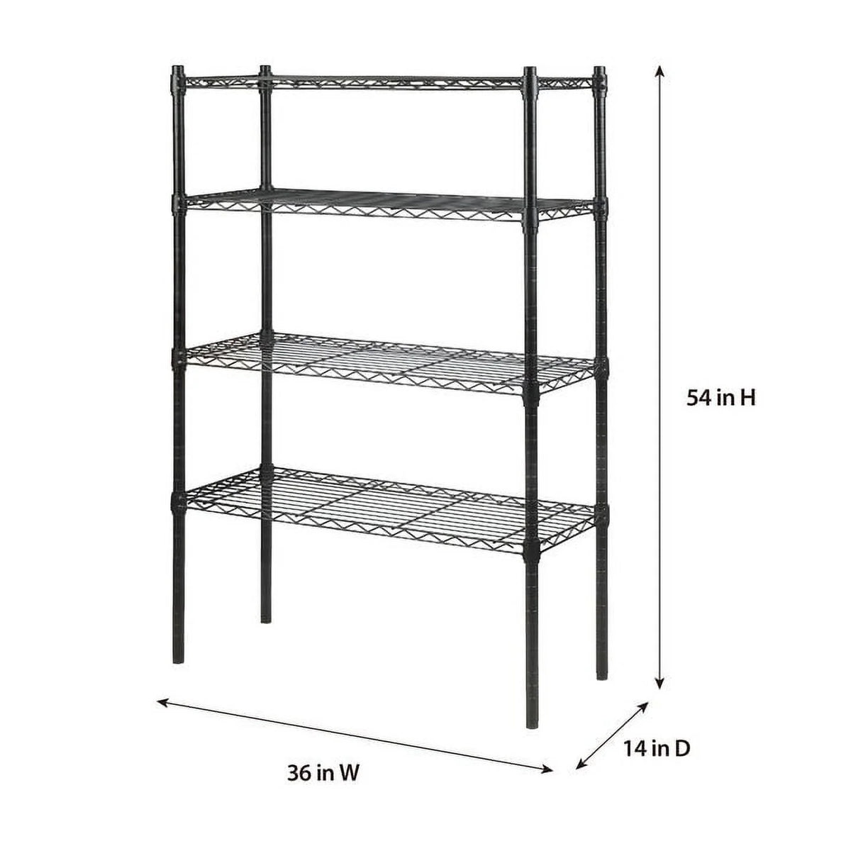 Black 4 Tier Wire Shelf Unit O936894