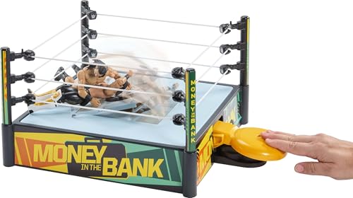 WWE Money in The Bank Cash-in Ring Playset with Launcher Crane, Ladders & Briefcase N6432